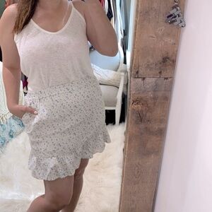Rachel Zoe linen skirt floral boho size large